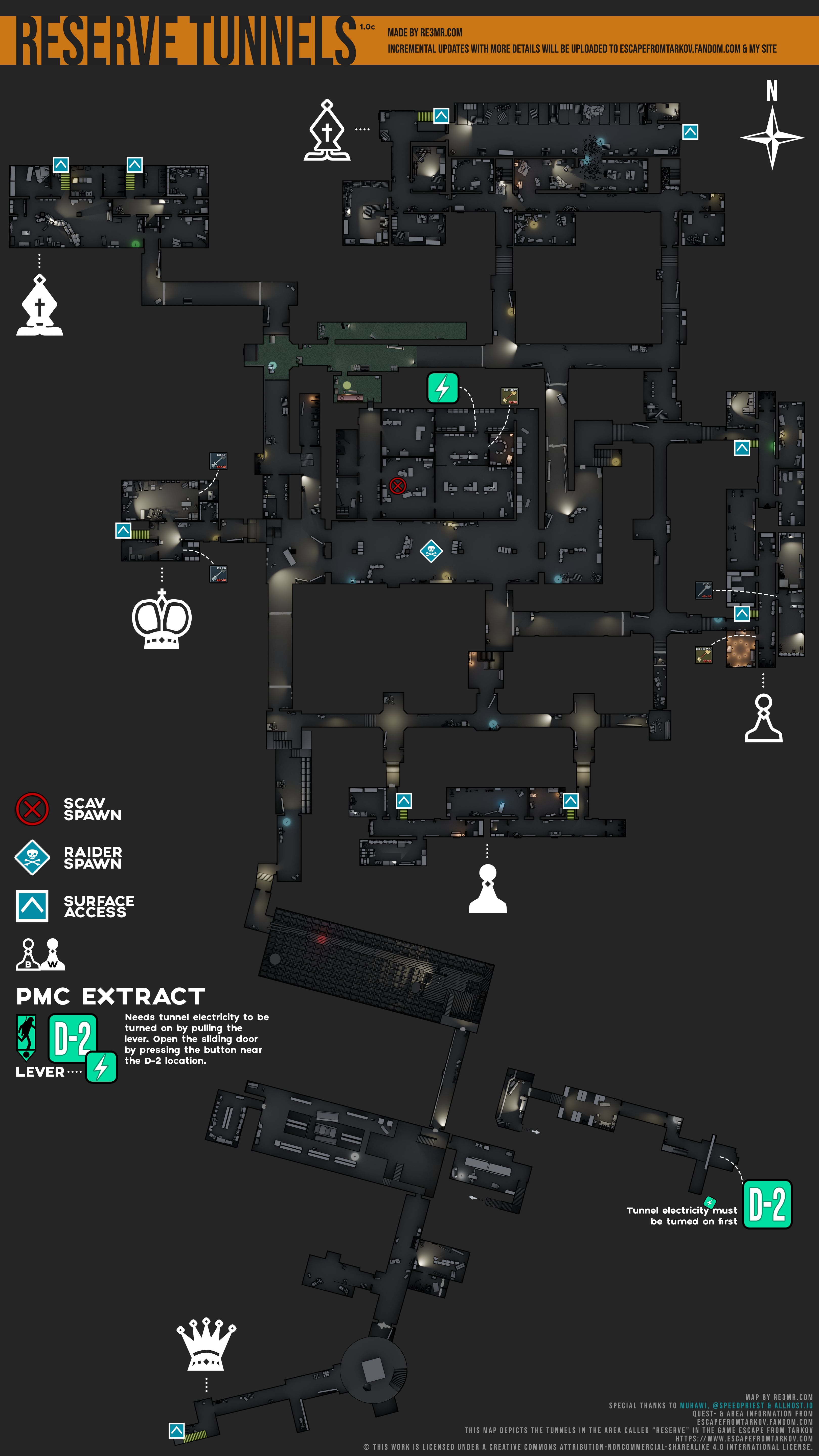 Map of Reserve - 3D - Tunnels - Escape from Tarkov - Tarkov.dev